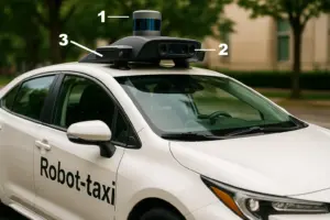 lidar camara y radar de robotaxi