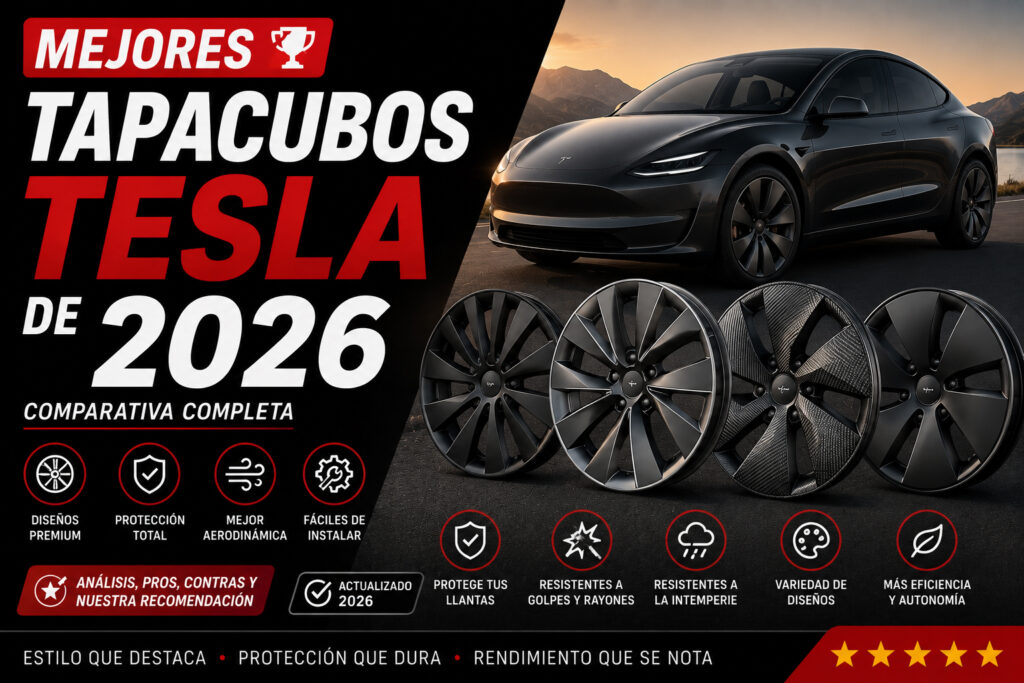 Mejores tapacubos Tesla de 2026, Vehícolo moderno y varios modelos de taoacubos de ruedas