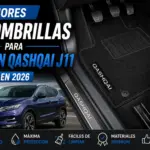Mejores alfombrillas para Nissan Qashqai J11 en 2026, interior del vehículo con alfombrillas premium a medida, ajuste perfecto, máxima protección y fácil limpieza.