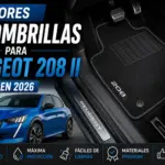 Mejores alfombrillas para Peugeot 208 II en 2026, interior del vehículo con alfombrillas premium a medida, ajuste perfecto, protección del suelo y fácil limpieza.