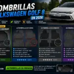 Mejores alfombrillas para Volkswagen Golf 8 en 2026. Comparativa de alfombrillas 3D Premium, alfombrillas de goma, moqueta y modelos universales para Volkswagen Golf MK8, destacando opciones con ajuste a medida, protección del suelo, fácil limpieza y alta resistencia al desgaste