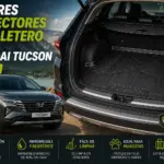 Maletero de Hyundai Tucson protegido con bandeja a medida resistente al agua, barro y suciedad