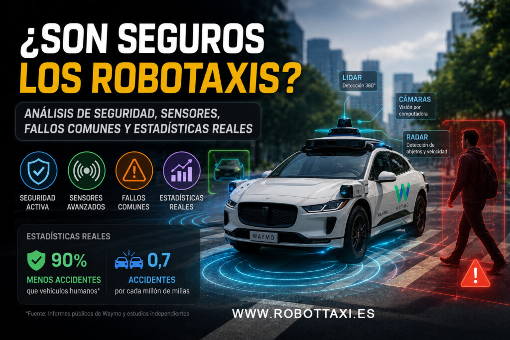 Vehículo equipado con sistemas de detección para seguridad en robotaxi 