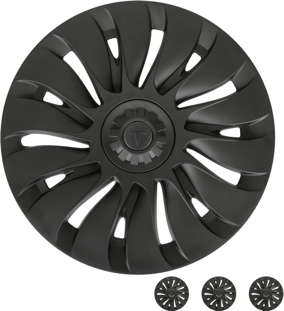 Tapacubos Tesla SIGLIN, color negro.