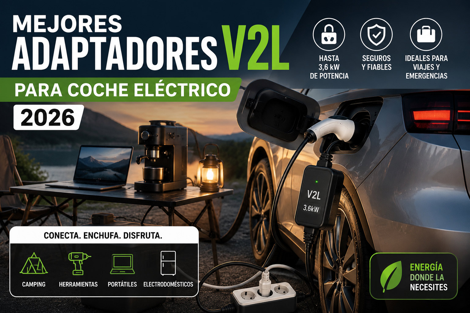 Mejores adaptadores V2L para coche eléctrico (2026)